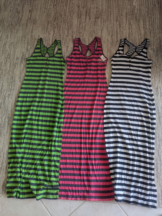 No Boundaries Dresses & Skirts - Lot of 3 Women’s Striped V Neck Strappy Sleeveless Maxi Dresses Pullover M